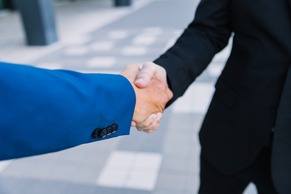 Handshake between two business partners