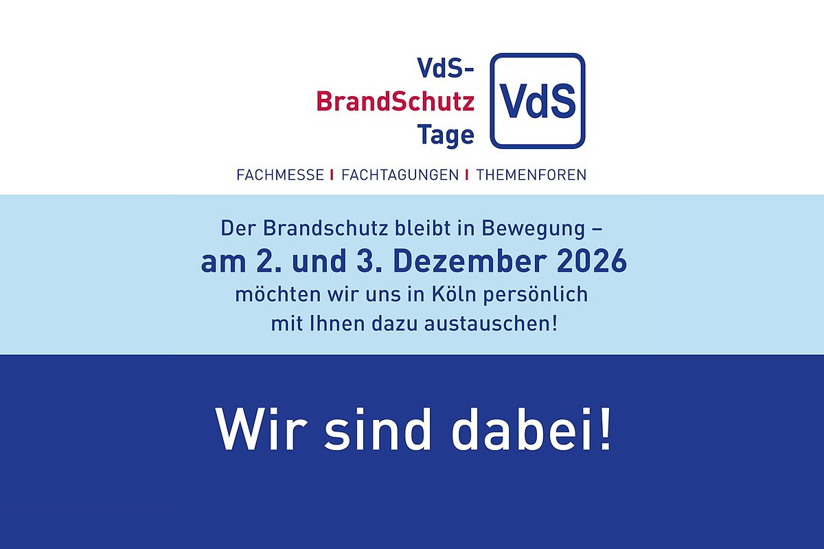 VdS BrandSchutzTage 2026 in Köln: KGG ist dabei