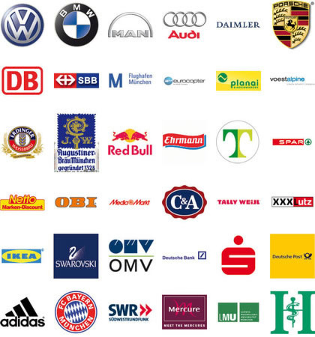 Logos of well known reference customers of KGG Brandschutzsysteme