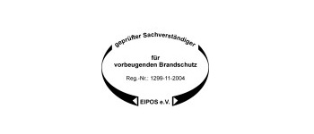 Siegel geprüfter Sachverständiger für vorbeugenden Brandschutz EIPOS